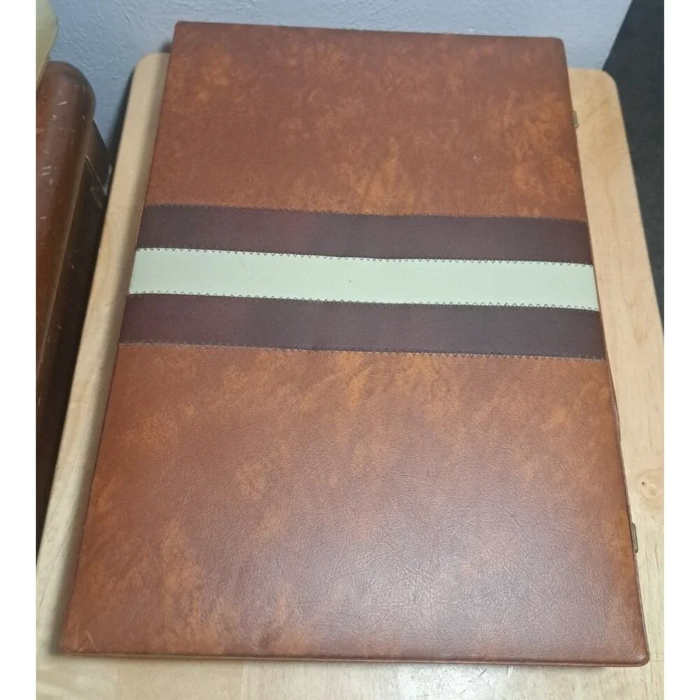 Vintage Backgammon Game Set Faux Leather Brown Case 15x10 No Instructions